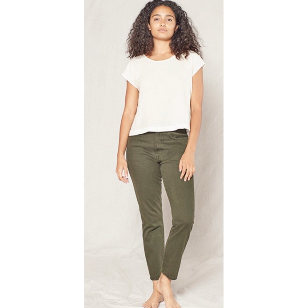 Outerknown S.E.A. Jeans Women's 26 Dune High Rise Slim Fit‎ Pine Organic Cotton